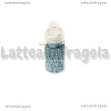 Glitter Azzurro B con bottiglietta in vetro 22mm 